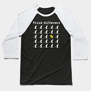 Telemark Skiing Free your Heel - Think Different Ski Baseball T-Shirt